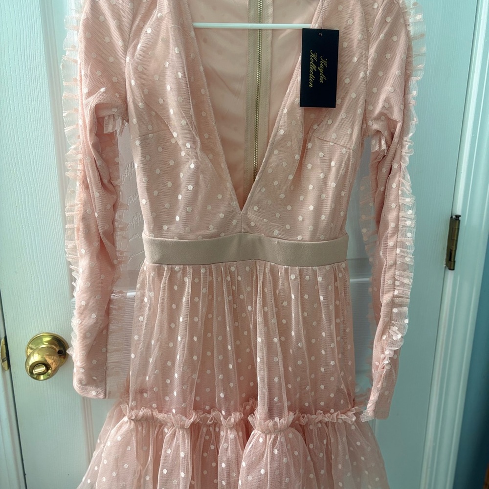 Pink Polka Dot Ruffle Dress